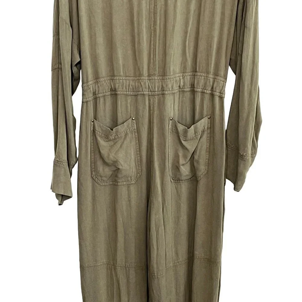 Free People Movement Off to the Races Olive Utility Jumpsuit XS